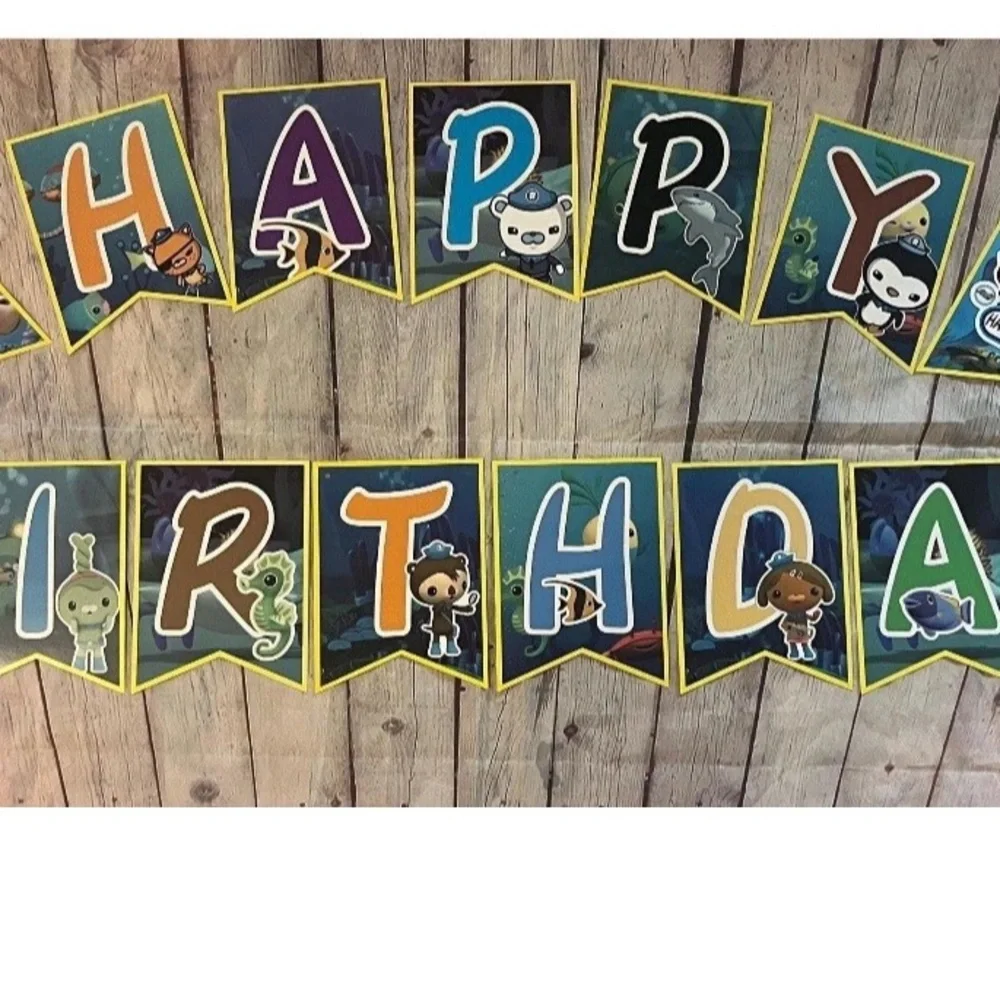 Octonauts Under The Sea Happy Birthday Banner Boys Girls Party Prop Decoration